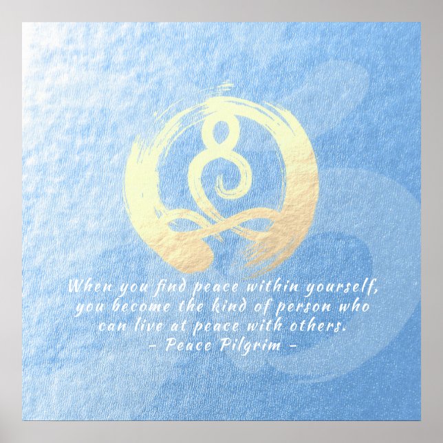 Yoga Instructor Meditation Pose Quotes Zen OM-Zeic Poster (Vorne)