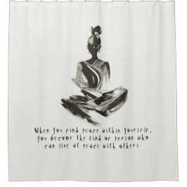 Yoga Instructor Meditation Pose Schlaganfall Zitat Duschvorhang