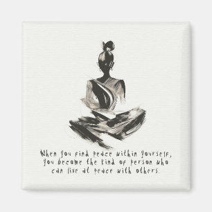 Yoga Instructor Meditation Pose Schlaganfall Zitat Magnet