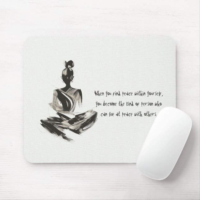 Yoga Instructor Meditation Pose Schlaganfall Zitat Mousepad (Mit Mouse)
