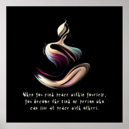 Yoga Instructor Meditation Pose Schlaganfall Zitat Poster