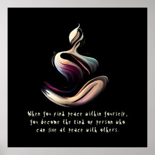 Yoga Instructor Meditation Pose Schlaganfall Zitat Poster