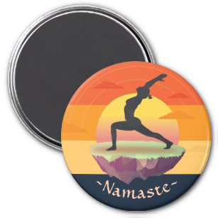 Yoga Instructor Meditation Pose Sun Flying Island Magnet