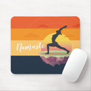 Yoga Instructor Meditation Pose Sun Flying Island Mousepad