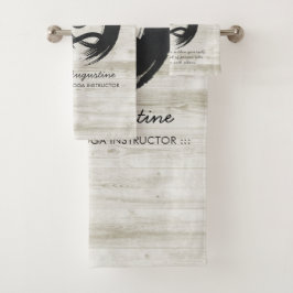 Yoga Instructor Meditation Pose Zen Symbol Quotes Badhandtuch Set