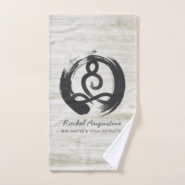 Yoga Instructor Meditation Pose Zen Symbol Quotes Badhandtuch Set (Handtuch)
