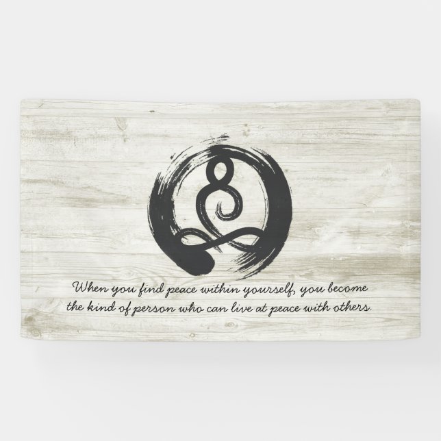 Yoga Instructor Meditation Pose Zen Symbol Quotes Banner (Horizontal)