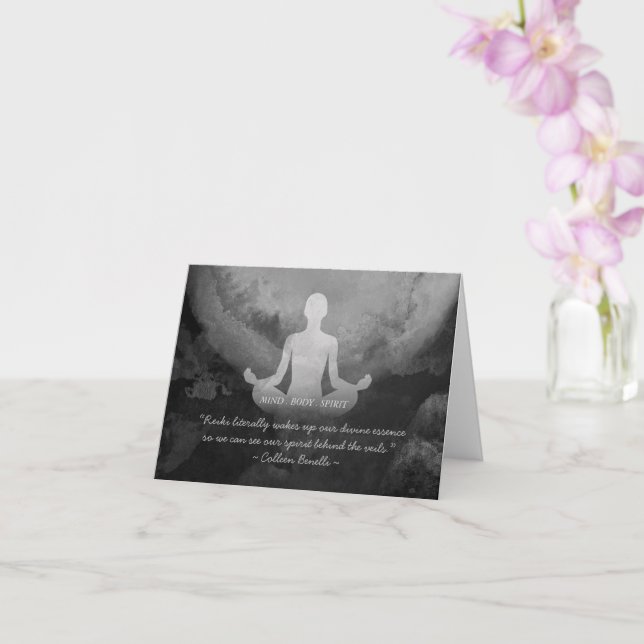 Yoga Instructor Meditation Pose Zen Symbol Quotes Karte (Orchidee)