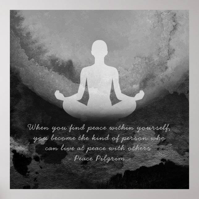 Yoga Instructor Meditation Pose Zen Symbol Quotes Poster (Vorne)