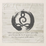 Yoga Instructor Meditation Pose Zen Symbol Quotes Schal<br><div class="desc">Yoga Studio Meditation Instructor / Life Coach / Heiler / Reiki Master / Massage Therapy Quotes Scarf. Elegante Black and White Calligraphy Yoga Meditation Pose / Leichte Pose / Sukhasana Pose mit ZEN Symbol und Bodhi Leaf auf Vintagem Weiß Hintergrund. "Wenn du Frieden in dir selbst findest, wirst du die...</div>