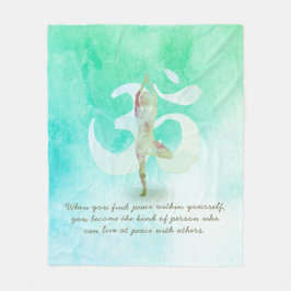 YOGA Instructor Meditation Tree Pose Om Sign Quote Fleecedecke