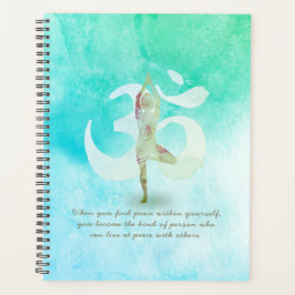 YOGA Instructor Meditation Tree Pose Om Sign Quote Planer
