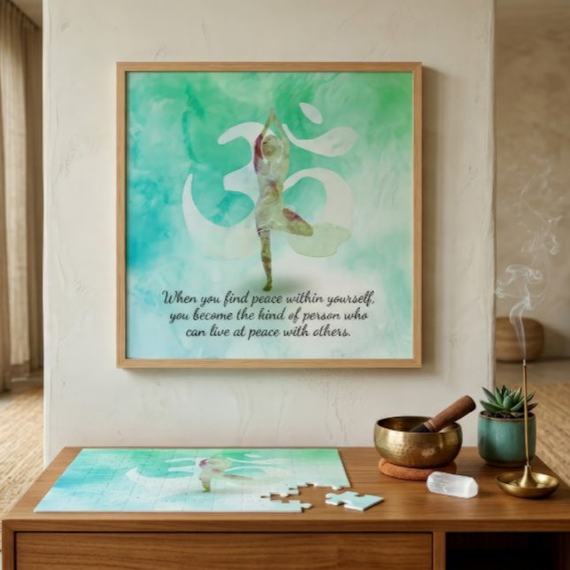 YOGA Instructor Meditation Tree Pose Om Sign Quote Puzzle (Von Creator hochgeladen)