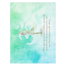 YOGA Instructor Meditation Tree Pose Om Sign Quote Tischdecke