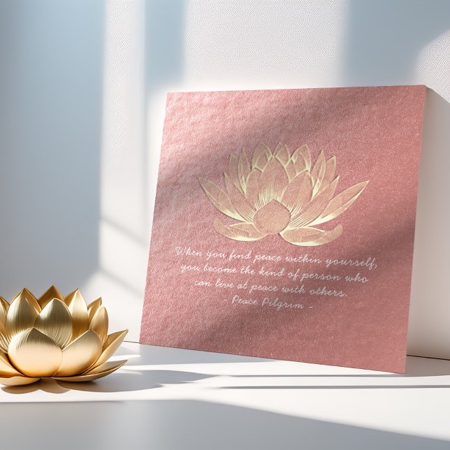 YOGA Instructor Meditation Zitat Rose Gold Lotus Poster (Von Creator hochgeladen)