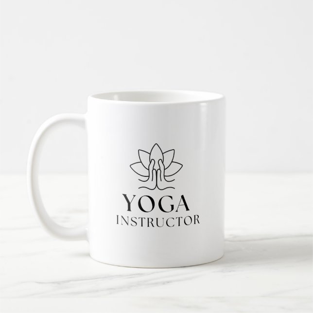 Yoga Instructor Minimalistisch Lotus Kaffeetasse (Links)