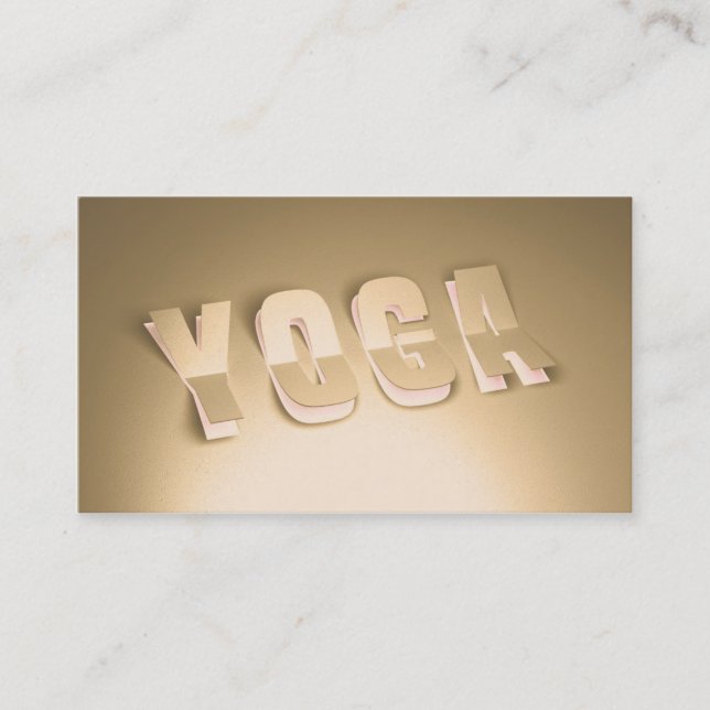 Yoga Instructor Modern Gold 3D Paper Cut Text Look Visitenkarte (Vorderseite)