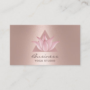 Yoga Instructor Modern Rose Gold Lotus Logo Visitenkarte