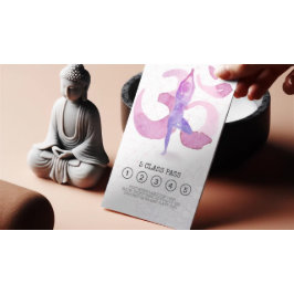 Yoga Instructor Om Symbol Class Pass Loyalty Card Treuekarte