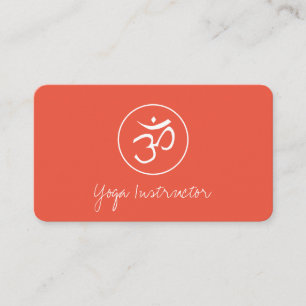 Yoga Instructor Om Symbol Peach Simple Visitenkarte