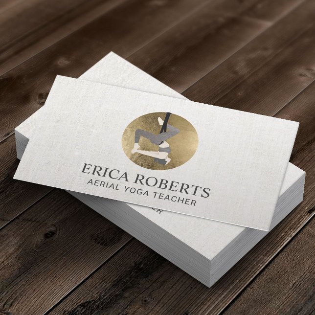 Yoga Instructor Pilates Gold Circle Visitenkarte (Von Creator hochgeladen)