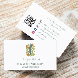 Yoga Instructor pose green retro slogan Visitenkarte