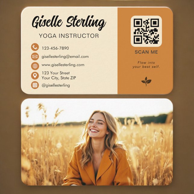 Yoga-Instructor QR-Code Foto Visitenkarte (Von Creator hochgeladen)