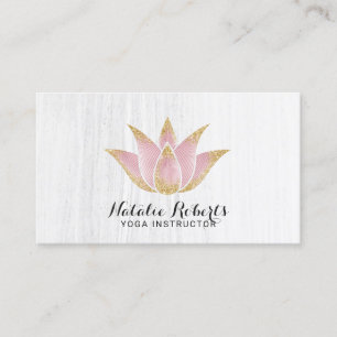 Yoga Instructor Rose Gold Lotus Blume Salon Wellne Visitenkarte