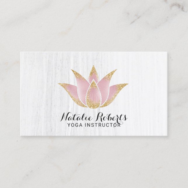 Yoga Instructor Rose Gold Lotus Blume Salon Wellne Visitenkarte (Vorderseite)