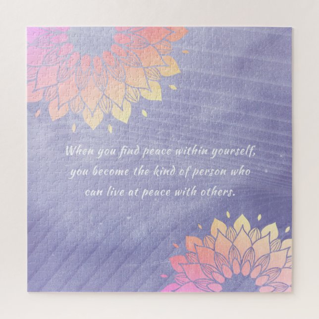 Yoga Instructor Rose Gold Mandala Quotes Puzzle (Vertikal)
