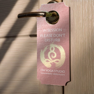 Yoga Instructor Rose & Gold Meditation Pose ZEN OM Türanhänger