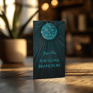 Yoga Instructor Shimmering Circle Business Card Visitenkarte