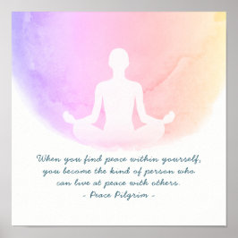 Yoga Instructor Studio Meditation Easy Pose Quotes Poster