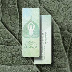 Yoga Instructor Studio Meditation Pose Bodhi Leaf Mini Visitenkarte