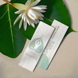 Yoga Instructor Studio Meditation Pose Bodhi Leaf Mini Visitenkarte