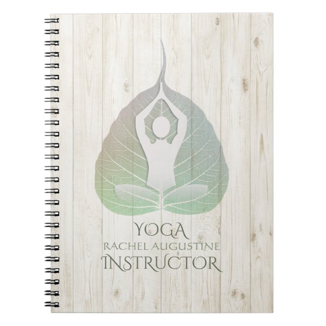 Yoga Instructor Studio Meditation Pose Bodhi Leaf Notizblock (Vorderseite)