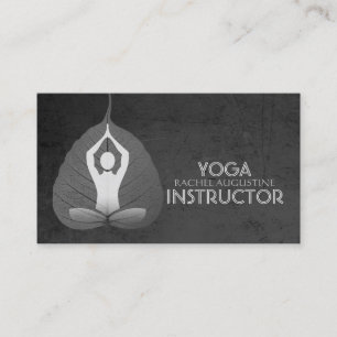 Yoga Instructor Studio Meditation Pose Bodhi Leaf Visitenkarte