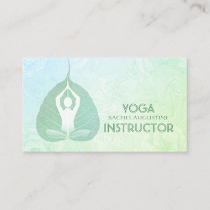 Yoga Instructor Studio Meditation Pose Bodhi Leaf Visitenkarte
