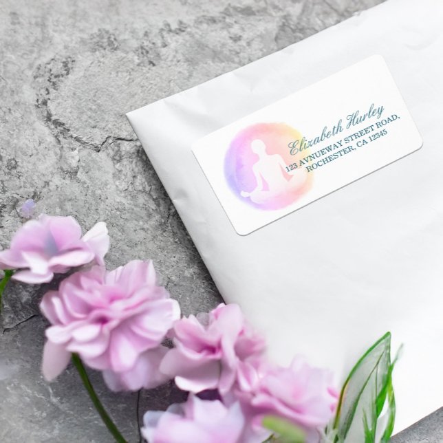 Yoga Instructor Studio Meditation Pose Life Coach Adressaufkleber (Von Creator hochgeladen)