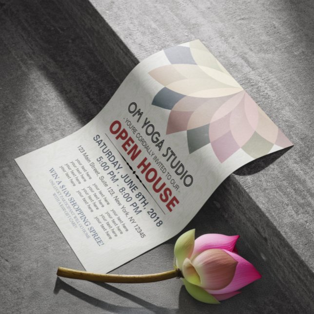 YOGA Instructor Studio Open House Lotus Mandala Flyer (Von Creator hochgeladen)