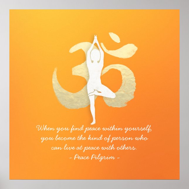 Yoga Instructor Studio Quotes Tree Pose OM Symbol Poster (Vorne)