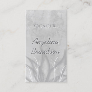 Yoga Instructor Stylized Lotus Blume Gray Card Visitenkarte