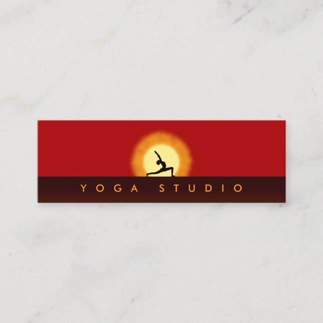 Yoga Instructor Sunrise Pose Skinny Business Cards Mini Visitenkarte (Vorderseite)