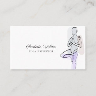 Yoga Instructor Tree Pose Business Card Visitenkarte