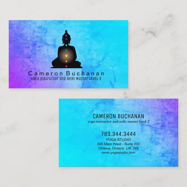 Yoga Instructor und Reiki Master Business Cards Visitenkarte (Vorne/Hinten)