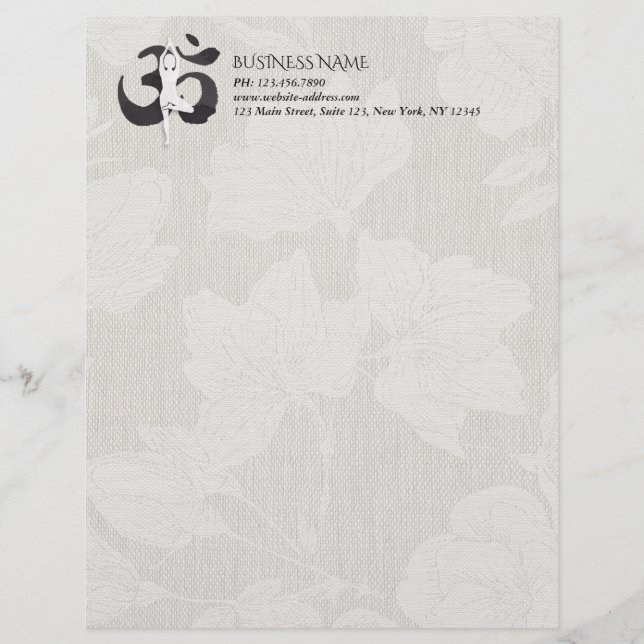 YOGA Instructor Wasserfarbe Meditation Pose Om Sig Briefbogen (Vorderseite)