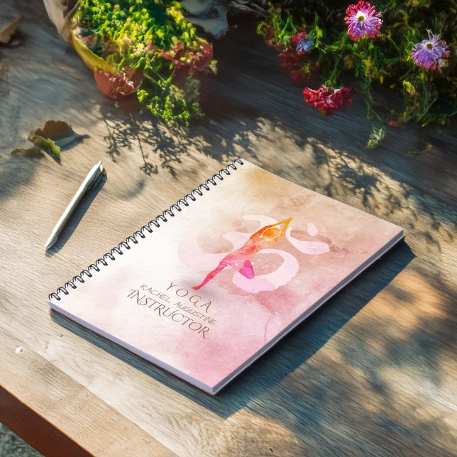 YOGA Instructor Wasserfarbe Meditation Pose Om Sig Notizblock (Von Creator hochgeladen)