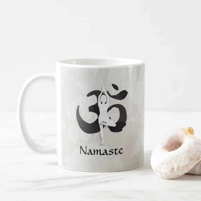 YOGA Instructor Wasserfarbe Meditation Pose Om Sig Tasse (Mit Donut)
