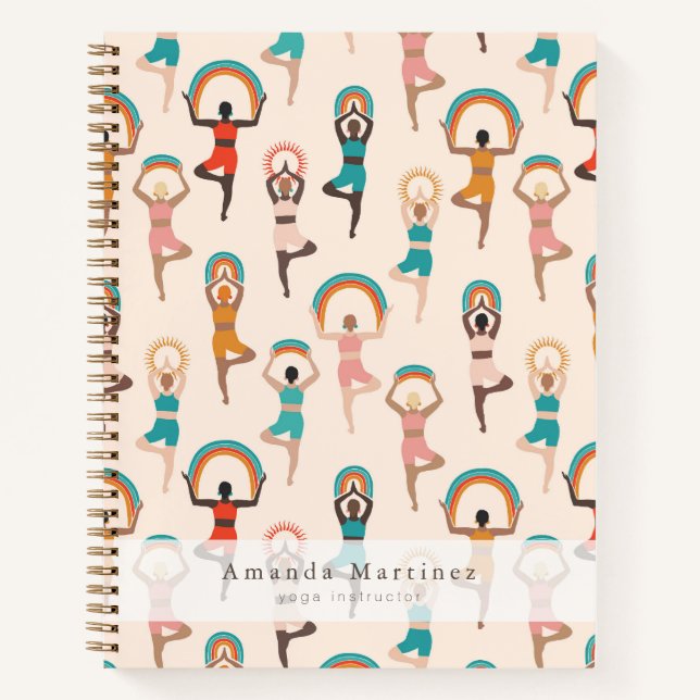 Yoga Instructor Women Yoga Pose Light Tan Notizbuch (Vorderseite)