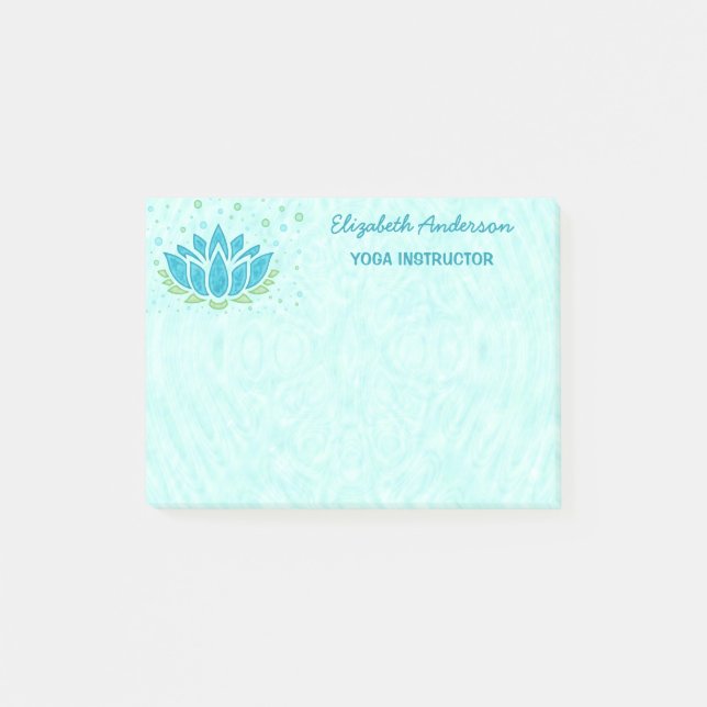 Yoga-Instruktor| Blue Lotus Blume Zen Meditation Post-it Klebezettel (Vorderseite)